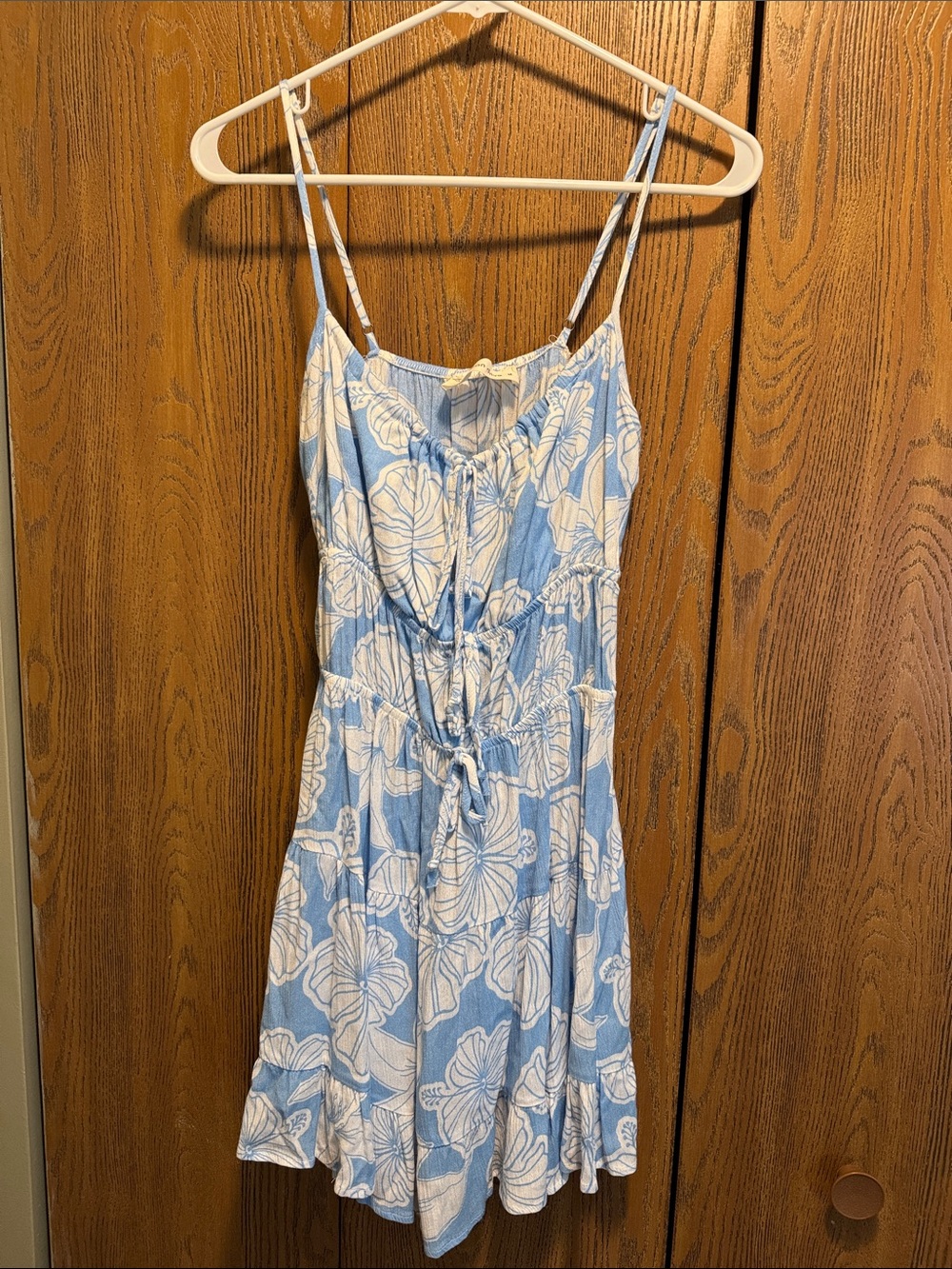 Light Blue Floral Spaghetti Strap Sundress